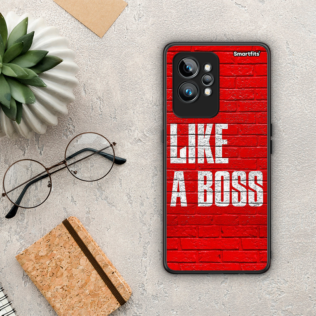 Θήκη Realme GT2 Like A Boss από τη Smartfits με σχέδιο στο πίσω μέρος και μαύρο περίβλημα | Realme GT2 Like A Boss Case with Colorful Back and Black Bezels