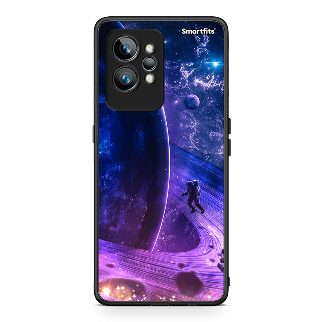 Θήκη Realme GT2 Pro Lost Astronaut από τη Smartfits με σχέδιο στο πίσω μέρος και μαύρο περίβλημα | Realme GT2 Pro Lost Astronaut Case with Colorful Back and Black Bezels