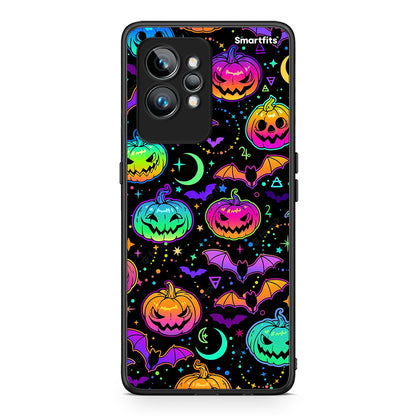 Θήκη Realme GT2 Pro Neon Halloween από τη Smartfits με σχέδιο στο πίσω μέρος και μαύρο περίβλημα | Realme GT2 Pro Neon Halloween Case with Colorful Back and Black Bezels