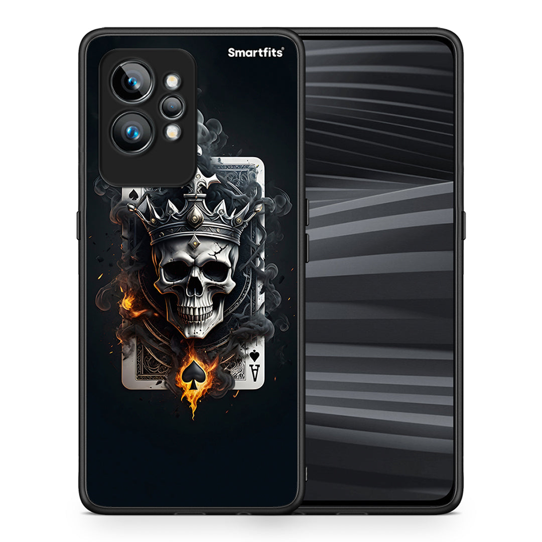 Θήκη Realme GT2 Skull King Ace από τη Smartfits με σχέδιο στο πίσω μέρος και μαύρο περίβλημα | Realme GT2 Skull King Ace Case with Colorful Back and Black Bezels