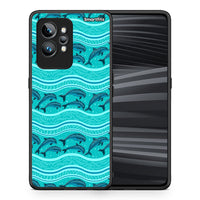 Thumbnail for Θήκη Realme GT2 Pro Swimming Dolphins από τη Smartfits με σχέδιο στο πίσω μέρος και μαύρο περίβλημα | Realme GT2 Pro Swimming Dolphins Case with Colorful Back and Black Bezels