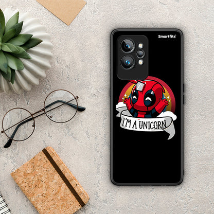 Θήκη Realme GT2 Unicorn Deadpool από τη Smartfits με σχέδιο στο πίσω μέρος και μαύρο περίβλημα | Realme GT2 Unicorn Deadpool Case with Colorful Back and Black Bezels
