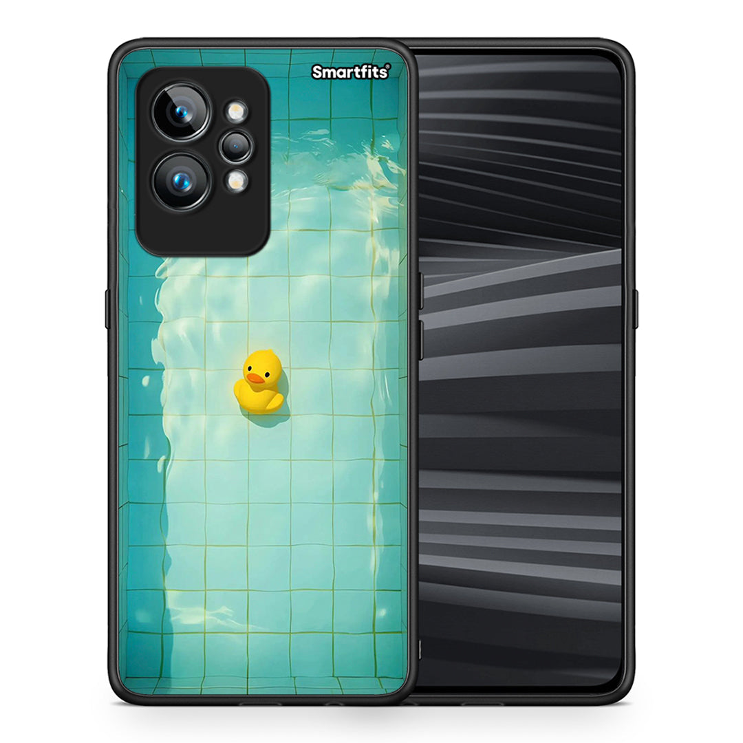 Θήκη Realme GT2 Pro Yellow Duck από τη Smartfits με σχέδιο στο πίσω μέρος και μαύρο περίβλημα | Realme GT2 Pro Yellow Duck Case with Colorful Back and Black Bezels