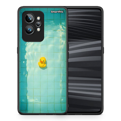 Θήκη Realme GT2 Yellow Duck από τη Smartfits με σχέδιο στο πίσω μέρος και μαύρο περίβλημα | Realme GT2 Yellow Duck Case with Colorful Back and Black Bezels