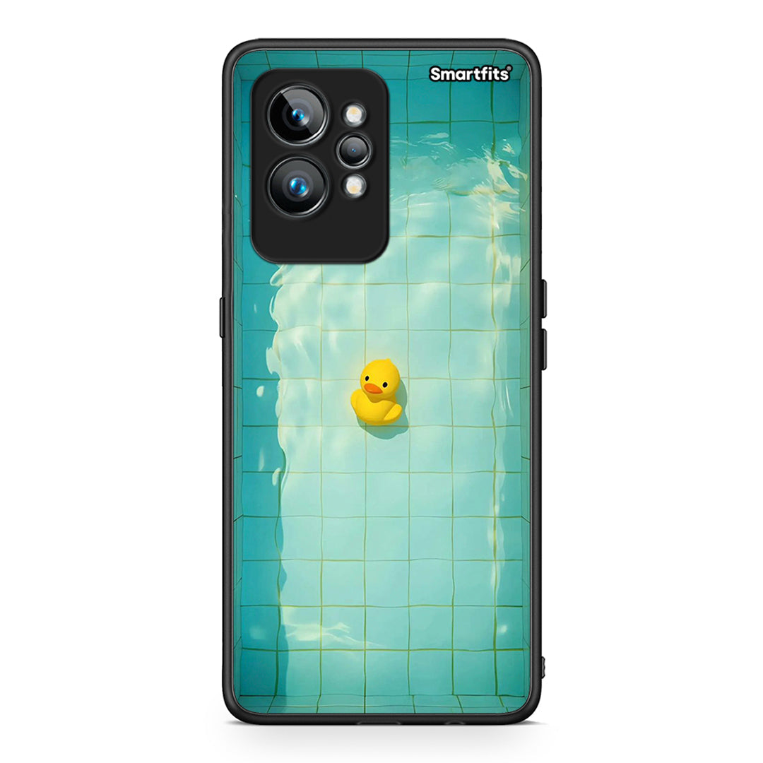 Θήκη Realme GT2 Yellow Duck από τη Smartfits με σχέδιο στο πίσω μέρος και μαύρο περίβλημα | Realme GT2 Yellow Duck Case with Colorful Back and Black Bezels