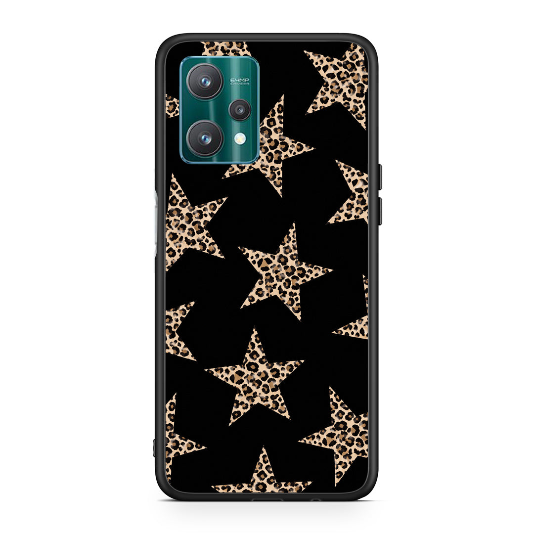 Θήκη Realme 9 Pro Leopard Stars on Black από τη Smartfits με σχέδιο στο πίσω μέρος και μαύρο περίβλημα | Realme 9 Pro Leopard Stars on Black case with colorful back and black bezels