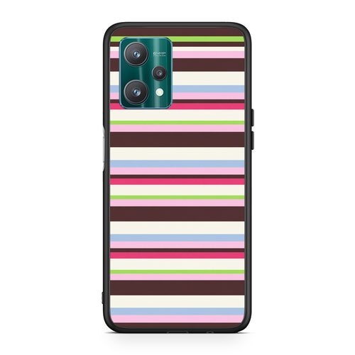 Θήκη Realme 9 Pro Multicolour Horizontal Stripes από τη Smartfits με σχέδιο στο πίσω μέρος και μαύρο περίβλημα | Realme 9 Pro Multicolour Horizontal Stripes case with colorful back and black bezels