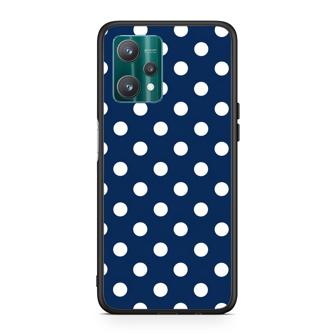 Θήκη Realme 9 Pro White Large Polka Dots on Navy από τη Smartfits με σχέδιο στο πίσω μέρος και μαύρο περίβλημα | Realme 9 Pro White Large Polka Dots on Navy case with colorful back and black bezels