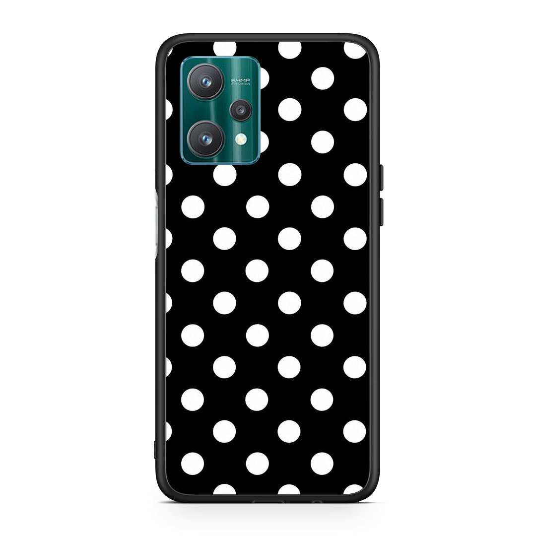 Θήκη Realme 9 Pro White Polka Dots on Black από τη Smartfits με σχέδιο στο πίσω μέρος και μαύρο περίβλημα | Realme 9 Pro White Polka Dots on Black case with colorful back and black bezels