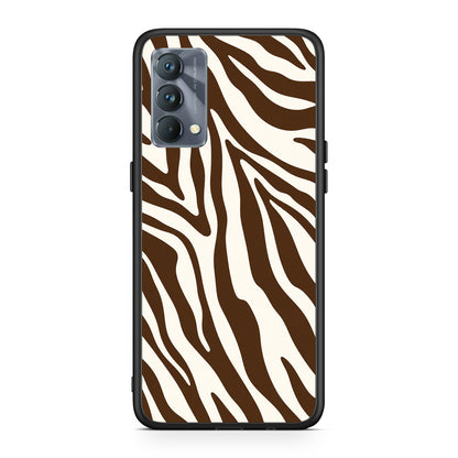 Θήκη Realme GT Master Brown and Cream Zebra Stripes από τη Smartfits με σχέδιο στο πίσω μέρος και μαύρο περίβλημα | Realme GT Master Brown and Cream Zebra Stripes case with colorful back and black bezels