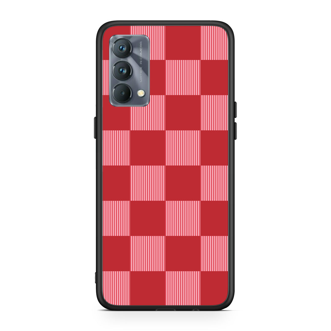 Θήκη Realme GT Master Red and Pink Striped Checks από τη Smartfits με σχέδιο στο πίσω μέρος και μαύρο περίβλημα | Realme GT Master Red and Pink Striped Checks case with colorful back and black bezels