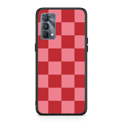 Θήκη Realme GT Master Red and Pink Striped Checks από τη Smartfits με σχέδιο στο πίσω μέρος και μαύρο περίβλημα | Realme GT Master Red and Pink Striped Checks case with colorful back and black bezels