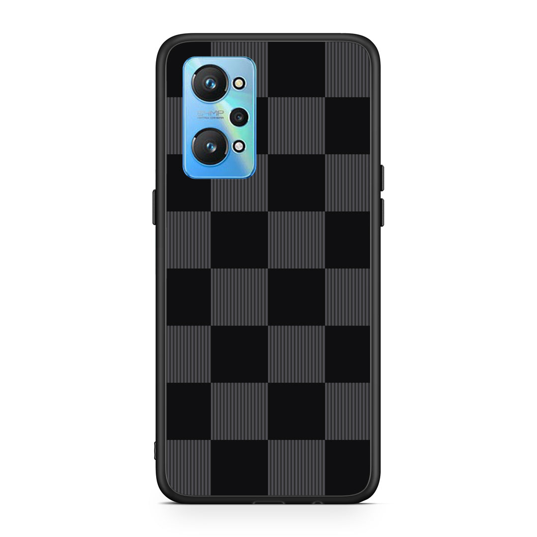 Θήκη Realme GT2 Black and Charcoal Striped Checks από τη Smartfits με σχέδιο στο πίσω μέρος και μαύρο περίβλημα | Realme GT2 Black and Charcoal Striped Checks case with colorful back and black bezels