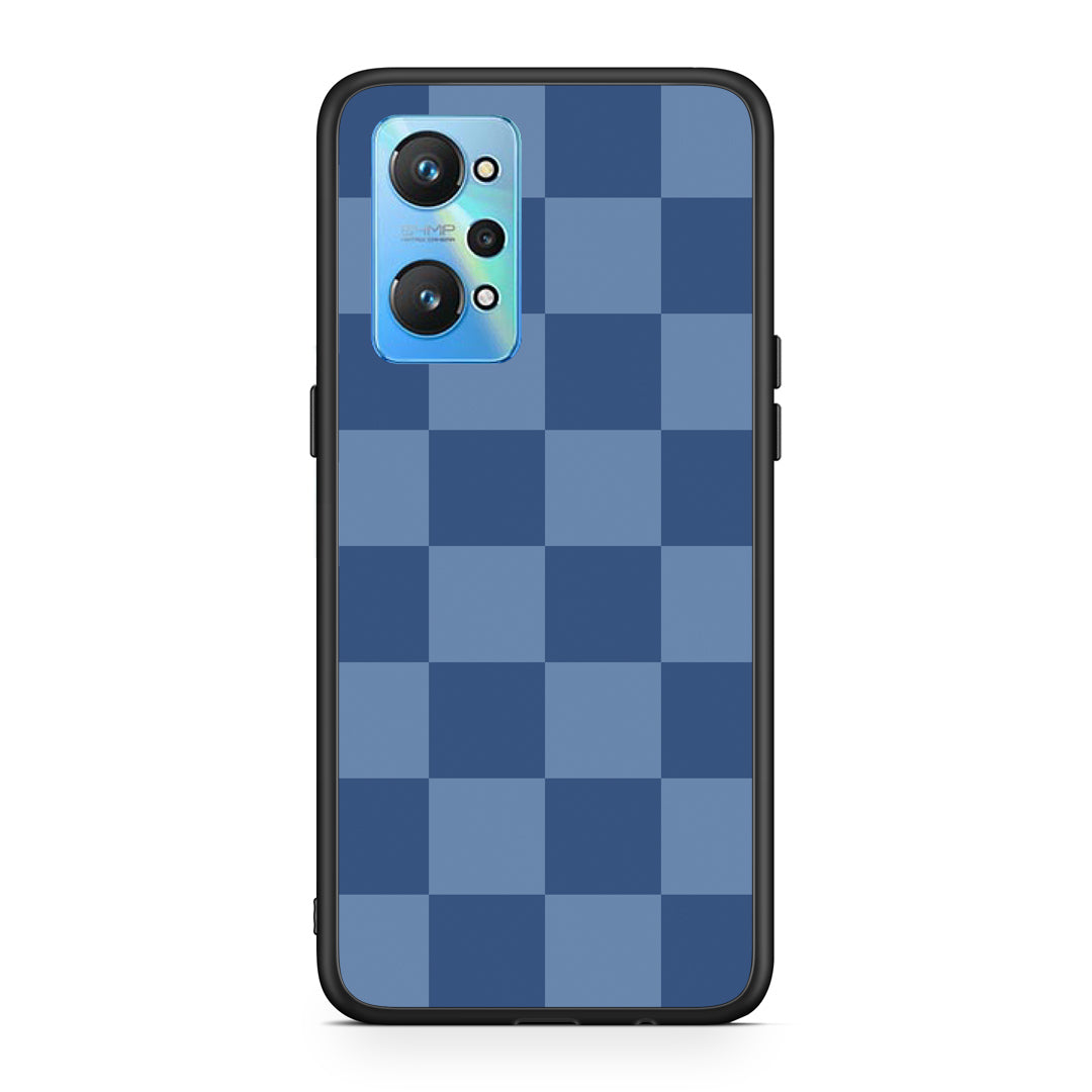 Θήκη Realme GT2 Denim Blue Checkerboard από τη Smartfits με σχέδιο στο πίσω μέρος και μαύρο περίβλημα | Realme GT2 Denim Blue Checkerboard case with colorful back and black bezels