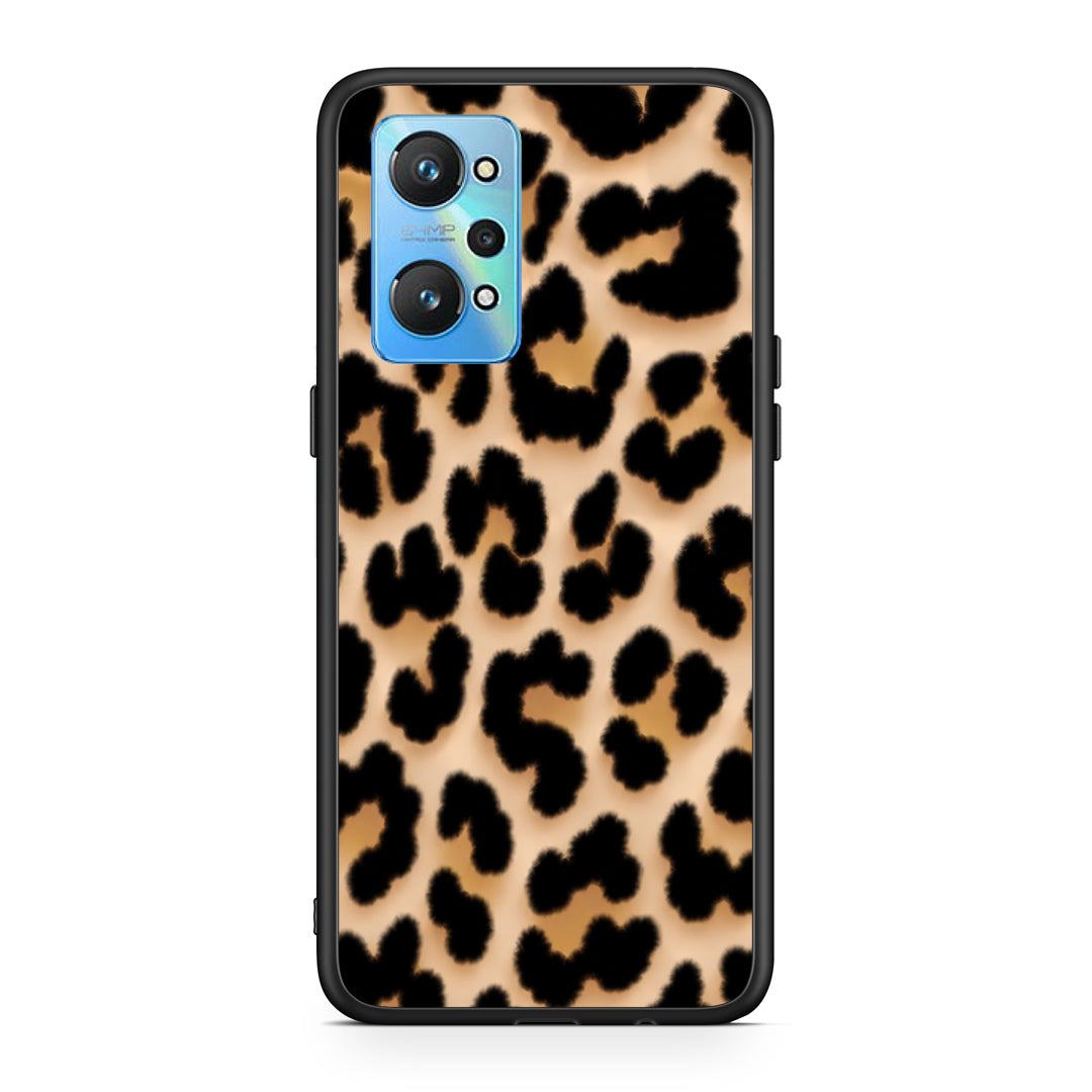 Θήκη Realme GT2 Leopard Print Tan Large από τη Smartfits με σχέδιο στο πίσω μέρος και μαύρο περίβλημα | Realme GT2 Leopard Print Tan Large case with colorful back and black bezels