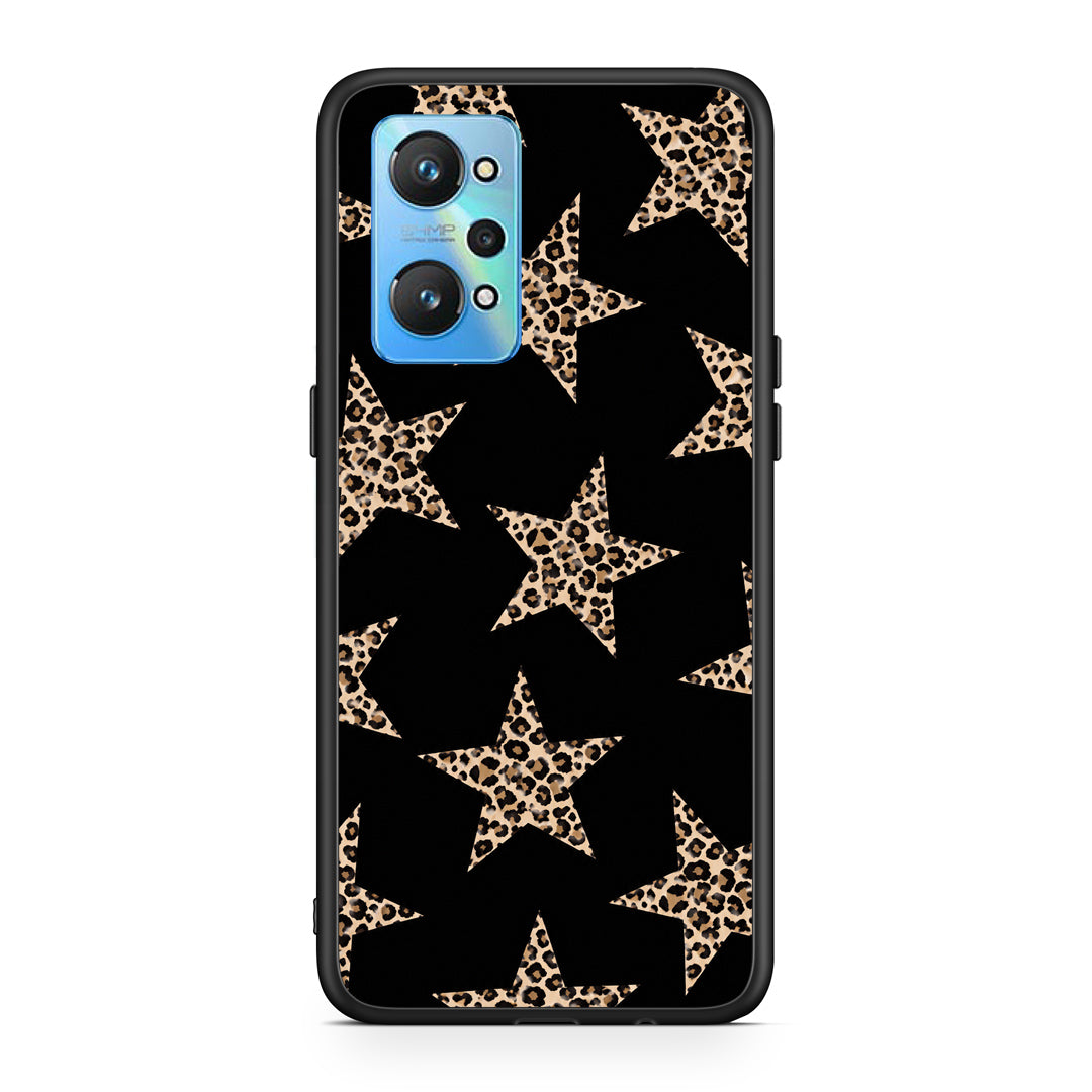 Θήκη Realme GT2 Leopard Stars on Black από τη Smartfits με σχέδιο στο πίσω μέρος και μαύρο περίβλημα | Realme GT2 Leopard Stars on Black case with colorful back and black bezels