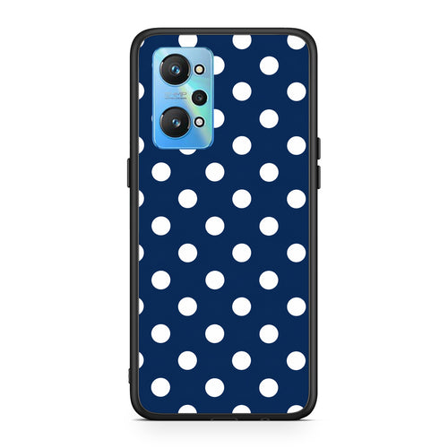 Θήκη Realme GT2 White Large Polka Dots on Navy από τη Smartfits με σχέδιο στο πίσω μέρος και μαύρο περίβλημα | Realme GT2 White Large Polka Dots on Navy case with colorful back and black bezels