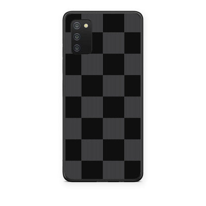 Θήκη Samsung Galaxy A02s / M02s / F02s Black and Charcoal Striped Checks από τη Smartfits με σχέδιο στο πίσω μέρος και μαύρο περίβλημα | Samsung Galaxy A02s / M02s / F02s Black and Charcoal Striped Checks case with colorful back and black bezels