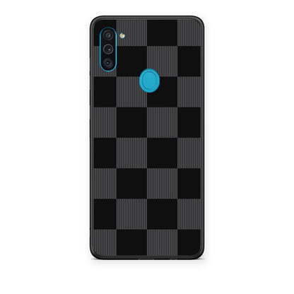 Θήκη Samsung Galaxy A11 / M11 Black and Charcoal Striped Checks από τη Smartfits με σχέδιο στο πίσω μέρος και μαύρο περίβλημα | Samsung Galaxy A11 / M11 Black and Charcoal Striped Checks case with colorful back and black bezels