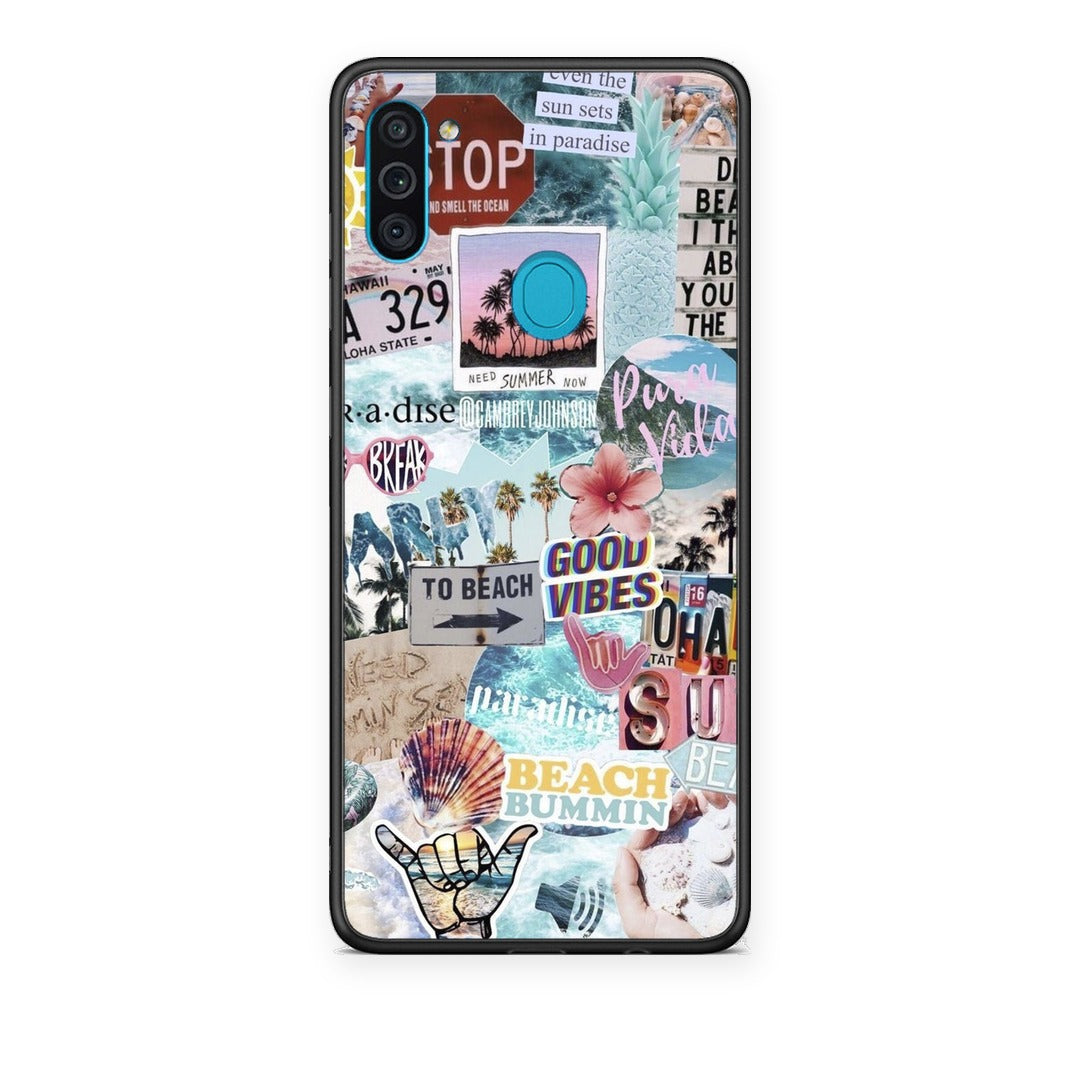 Θήκη Samsung Galaxy A11 / M11 Summer Vibes από τη Smartfits με σχέδιο στο πίσω μέρος και μαύρο περίβλημα | Samsung Galaxy A11 / M11 Summer Vibes case with colorful back and black bezels