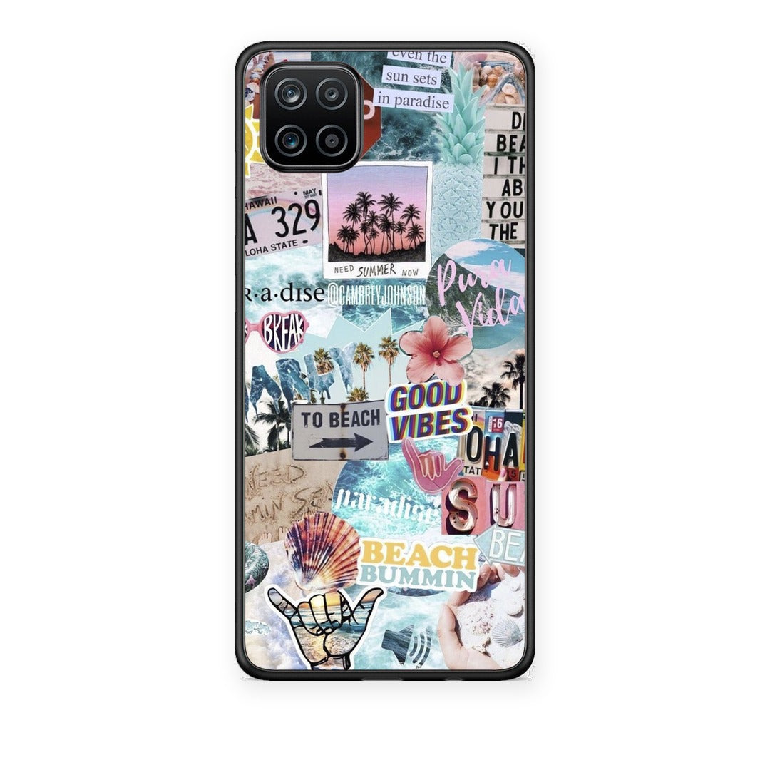 Θήκη Samsung Galaxy A12 Summer Vibes από τη Smartfits με σχέδιο στο πίσω μέρος και μαύρο περίβλημα | Samsung Galaxy A12 Summer Vibes case with colorful back and black bezels