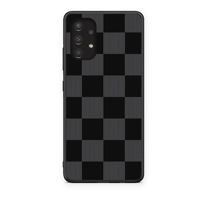 Θήκη Samsung Galaxy A13 4G Black and Charcoal Striped Checks από τη Smartfits με σχέδιο στο πίσω μέρος και μαύρο περίβλημα | Samsung Galaxy A13 4G Black and Charcoal Striped Checks case with colorful back and black bezels