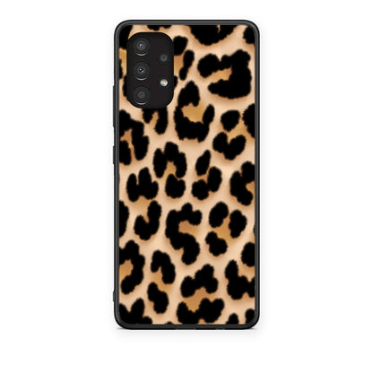 Θήκη Samsung Galaxy A13 4G Leopard Print Tan Large από τη Smartfits με σχέδιο στο πίσω μέρος και μαύρο περίβλημα | Samsung Galaxy A13 4G Leopard Print Tan Large case with colorful back and black bezels