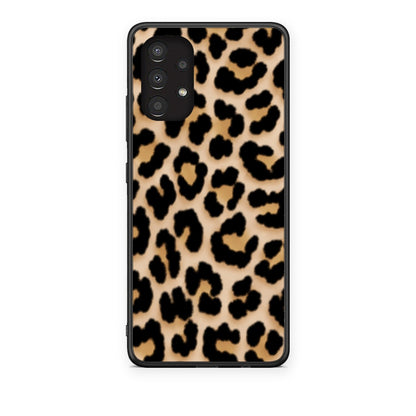 Θήκη Samsung Galaxy A13 4G Leopard Print Tan Small από τη Smartfits με σχέδιο στο πίσω μέρος και μαύρο περίβλημα | Samsung Galaxy A13 4G Leopard Print Tan Small case with colorful back and black bezels