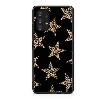 Θήκη Samsung Galaxy A13 4G Leopard Stars on Black από τη Smartfits με σχέδιο στο πίσω μέρος και μαύρο περίβλημα | Samsung Galaxy A13 4G Leopard Stars on Black case with colorful back and black bezels