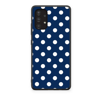 Θήκη Samsung Galaxy A13 4G White Large Polka Dots on Navy από τη Smartfits με σχέδιο στο πίσω μέρος και μαύρο περίβλημα | Samsung Galaxy A13 4G White Large Polka Dots on Navy case with colorful back and black bezels