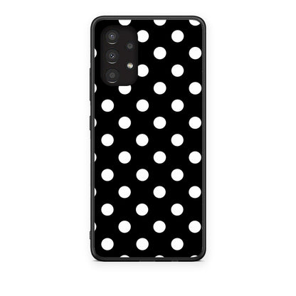 Θήκη Samsung Galaxy A13 4G White Polka Dots on Black από τη Smartfits με σχέδιο στο πίσω μέρος και μαύρο περίβλημα | Samsung Galaxy A13 4G White Polka Dots on Black case with colorful back and black bezels