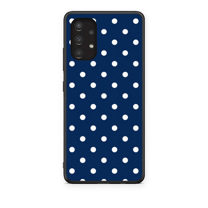 Θήκη Samsung Galaxy A13 4G White Small Polka Dots on Navy από τη Smartfits με σχέδιο στο πίσω μέρος και μαύρο περίβλημα | Samsung Galaxy A13 4G White Small Polka Dots on Navy case with colorful back and black bezels
