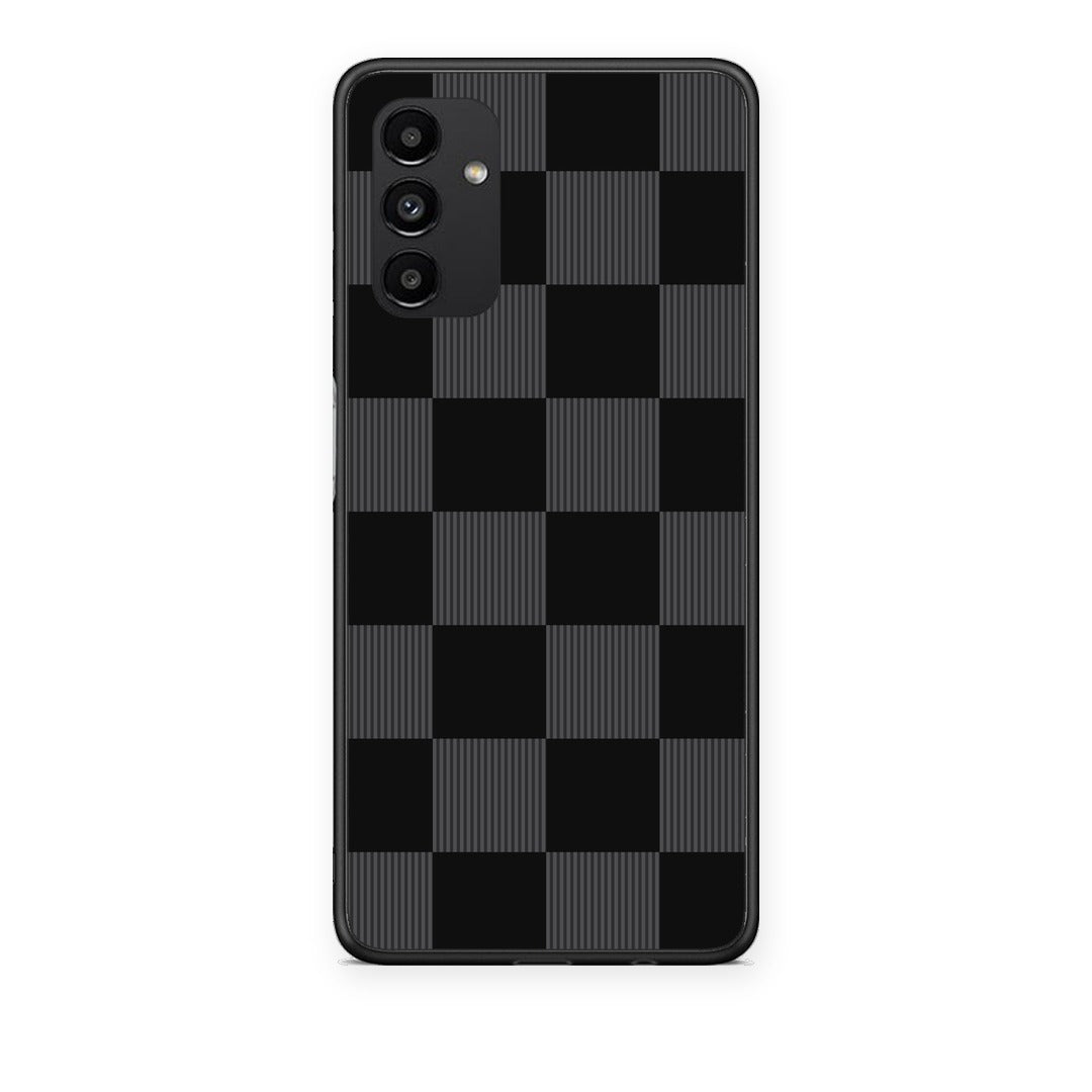 Θήκη Samsung Galaxy A13 5G Black and Charcoal Striped Checks από τη Smartfits με σχέδιο στο πίσω μέρος και μαύρο περίβλημα | Samsung Galaxy A13 5G Black and Charcoal Striped Checks case with colorful back and black bezels
