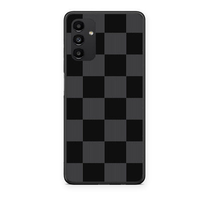 Θήκη Samsung Galaxy A13 5G Black and Charcoal Striped Checks από τη Smartfits με σχέδιο στο πίσω μέρος και μαύρο περίβλημα | Samsung Galaxy A13 5G Black and Charcoal Striped Checks case with colorful back and black bezels