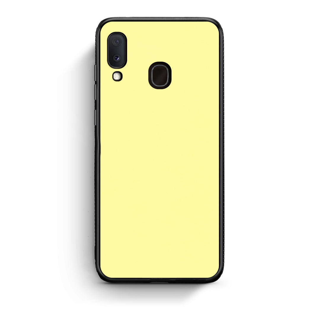 Θήκη Samsung Galaxy A20e Butter Yellow από τη Smartfits με σχέδιο στο πίσω μέρος και μαύρο περίβλημα | Samsung Galaxy A20e Butter Yellow case with colorful back and black bezels