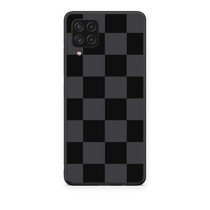 Θήκη Samsung Galaxy A22 4G Black and Charcoal Striped Checks από τη Smartfits με σχέδιο στο πίσω μέρος και μαύρο περίβλημα | Samsung Galaxy A22 4G Black and Charcoal Striped Checks case with colorful back and black bezels