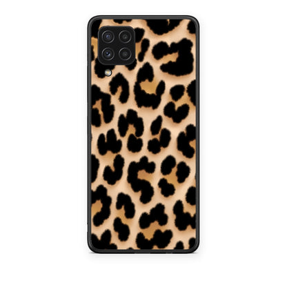 Θήκη Samsung Galaxy A22 4G Leopard Print Tan Large από τη Smartfits με σχέδιο στο πίσω μέρος και μαύρο περίβλημα | Samsung Galaxy A22 4G Leopard Print Tan Large case with colorful back and black bezels