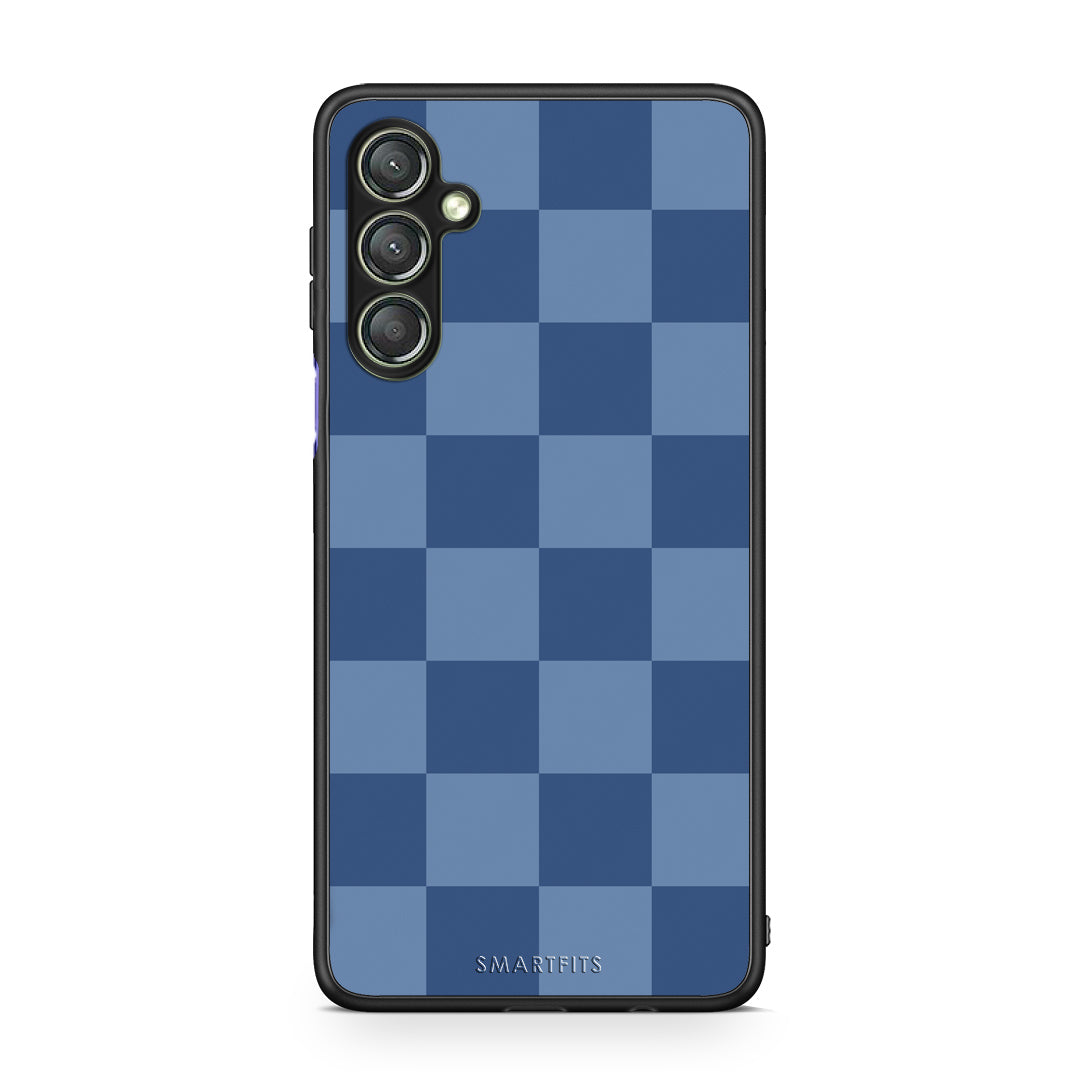Θήκη Samsung Galaxy A24 4G Denim Blue Checkerboard από τη Smartfits με σχέδιο στο πίσω μέρος και μαύρο περίβλημα | Samsung Galaxy A24 4G Denim Blue Checkerboard case with colorful back and black bezels