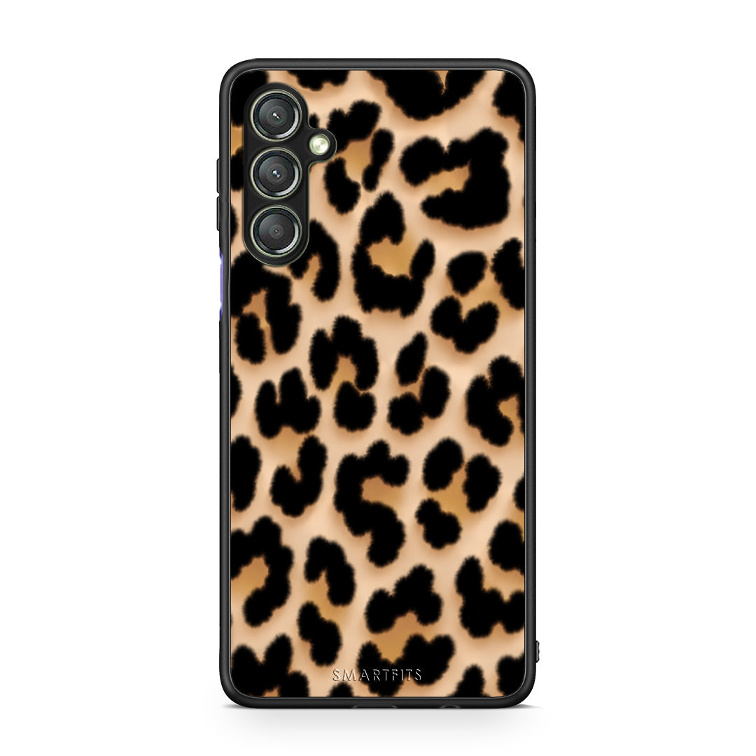 Θήκη Samsung Galaxy A24 4G Leopard Print Tan Large από τη Smartfits με σχέδιο στο πίσω μέρος και μαύρο περίβλημα | Samsung Galaxy A24 4G Leopard Print Tan Large case with colorful back and black bezels