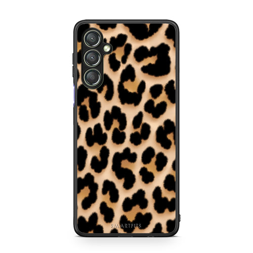 Θήκη Samsung Galaxy A24 4G Leopard Print Tan Large από τη Smartfits με σχέδιο στο πίσω μέρος και μαύρο περίβλημα | Samsung Galaxy A24 4G Leopard Print Tan Large case with colorful back and black bezels