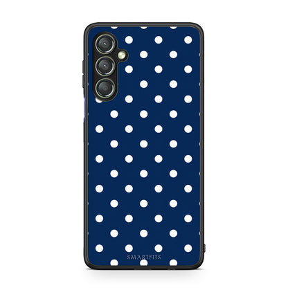 Θήκη Samsung Galaxy A24 4G White Small Polka Dots on Navy από τη Smartfits με σχέδιο στο πίσω μέρος και μαύρο περίβλημα | Samsung Galaxy A24 4G White Small Polka Dots on Navy case with colorful back and black bezels