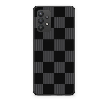 Θήκη Samsung Galaxy A32 4G Black and Charcoal Striped Checks από τη Smartfits με σχέδιο στο πίσω μέρος και μαύρο περίβλημα | Samsung Galaxy A32 4G Black and Charcoal Striped Checks case with colorful back and black bezels
