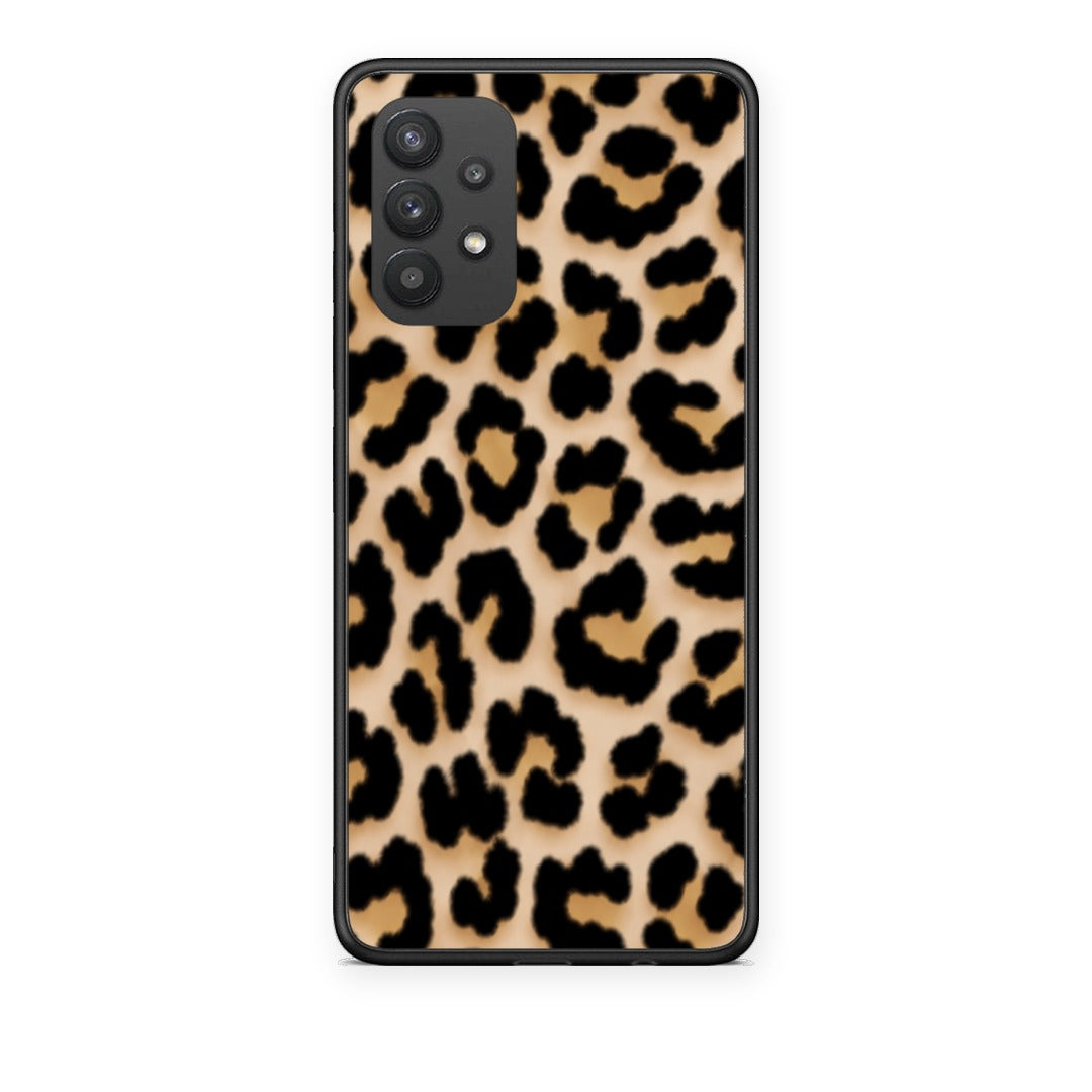 Θήκη Samsung Galaxy A32 4G Leopard Print Tan Small από τη Smartfits με σχέδιο στο πίσω μέρος και μαύρο περίβλημα | Samsung Galaxy A32 4G Leopard Print Tan Small case with colorful back and black bezels