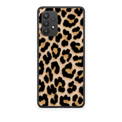 Θήκη Samsung Galaxy A32 4G Leopard Print Tan Small από τη Smartfits με σχέδιο στο πίσω μέρος και μαύρο περίβλημα | Samsung Galaxy A32 4G Leopard Print Tan Small case with colorful back and black bezels
