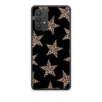 Θήκη Samsung Galaxy A32 4G Leopard Stars on Black από τη Smartfits με σχέδιο στο πίσω μέρος και μαύρο περίβλημα | Samsung Galaxy A32 4G Leopard Stars on Black case with colorful back and black bezels