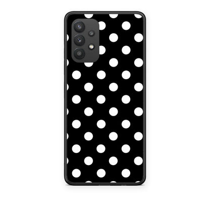 Θήκη Samsung Galaxy A32 4G White Polka Dots on Black από τη Smartfits με σχέδιο στο πίσω μέρος και μαύρο περίβλημα | Samsung Galaxy A32 4G White Polka Dots on Black case with colorful back and black bezels