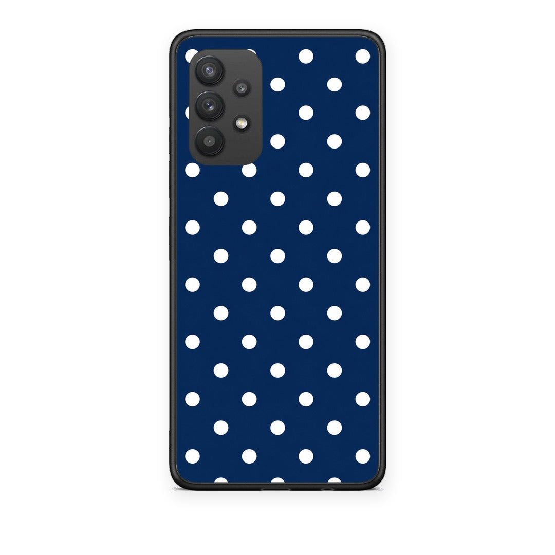 Θήκη Samsung Galaxy A32 4G White Small Polka Dots on Navy από τη Smartfits με σχέδιο στο πίσω μέρος και μαύρο περίβλημα | Samsung Galaxy A32 4G White Small Polka Dots on Navy case with colorful back and black bezels