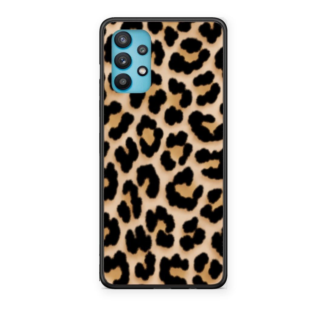 Θήκη Samsung Galaxy A32 5G Leopard Print Tan Small από τη Smartfits με σχέδιο στο πίσω μέρος και μαύρο περίβλημα | Samsung Galaxy A32 5G Leopard Print Tan Small case with colorful back and black bezels