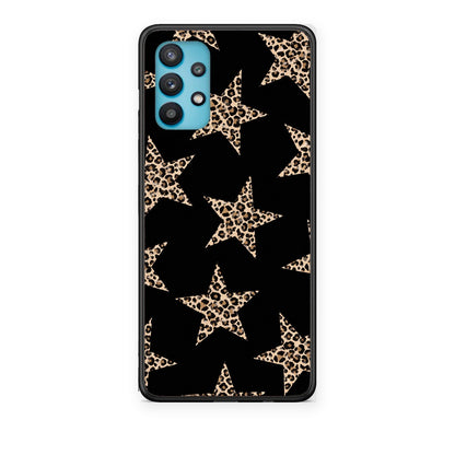 Θήκη Samsung Galaxy A32 5G Leopard Stars on Black από τη Smartfits με σχέδιο στο πίσω μέρος και μαύρο περίβλημα | Samsung Galaxy A32 5G Leopard Stars on Black case with colorful back and black bezels