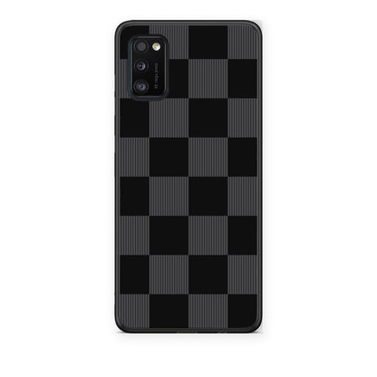 Θήκη Samsung Galaxy A41 Black and Charcoal Striped Checks από τη Smartfits με σχέδιο στο πίσω μέρος και μαύρο περίβλημα | Samsung Galaxy A41 Black and Charcoal Striped Checks case with colorful back and black bezels